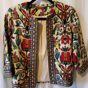 Rare! Aporia A.S. Embroidered Abstract 3/4 Sleeve